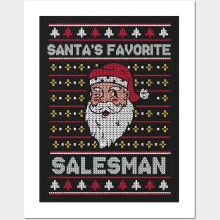 Santa's Favorite Salesman // Funny Ugly Christmas Sweater // Sales Rep Holiday Xmas Posters and Art